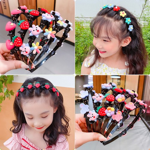 Girls Sweet Colorful Flower Strawberry Heart Shaped Bow Headband