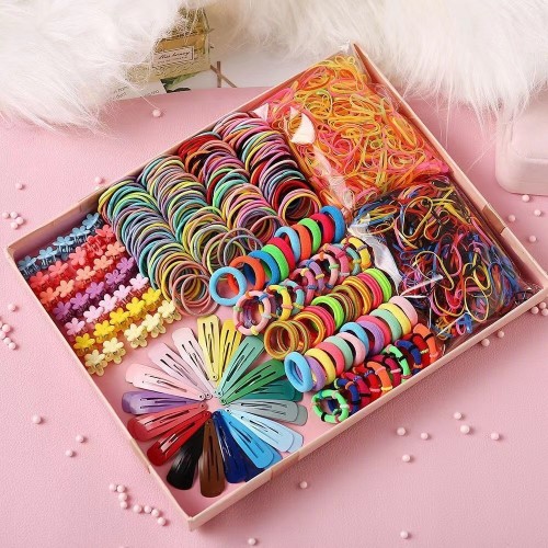 780-Piece Girl Colorful Hair Clip Hair Rope Hair Circle Hair Accessories Gift Baby Box